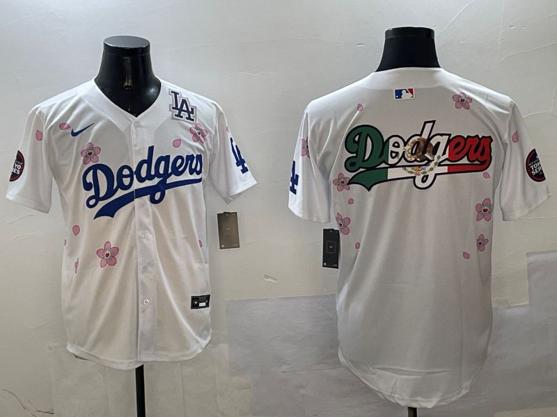 Men Los Angeles Dodgers Blank White Sakura Edition 2025 Nike MLB Jersey style 10->los angeles dodgers->MLB Jersey